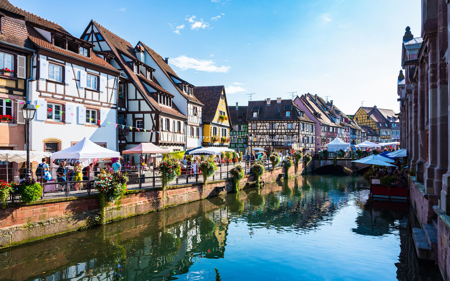 Fachwerkhäuser an der Lauch in der Altstadt von Colmar